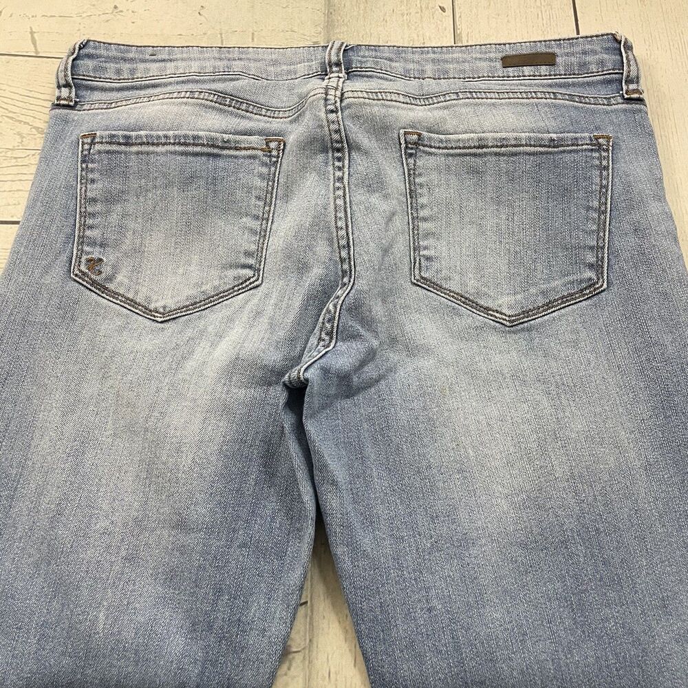 Kut from the Kloth Women's Size 8 Blue Low-Rise Distressed Skinny Jeans - Picture 3 of 10